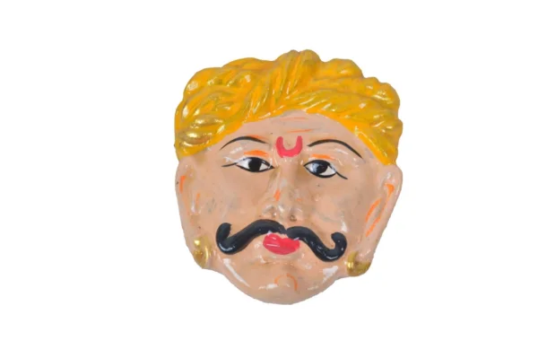 Handcrafted Indian Puppet Face Wall Decor Pair for Home & Office
