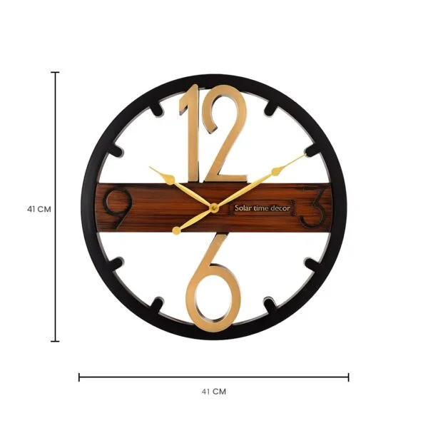 16 Inch Modern Metal Wall Clock with Gold Numbers – SQ-37