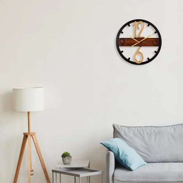 16 Inch Modern Metal Wall Clock with Gold Numbers – SQ-37