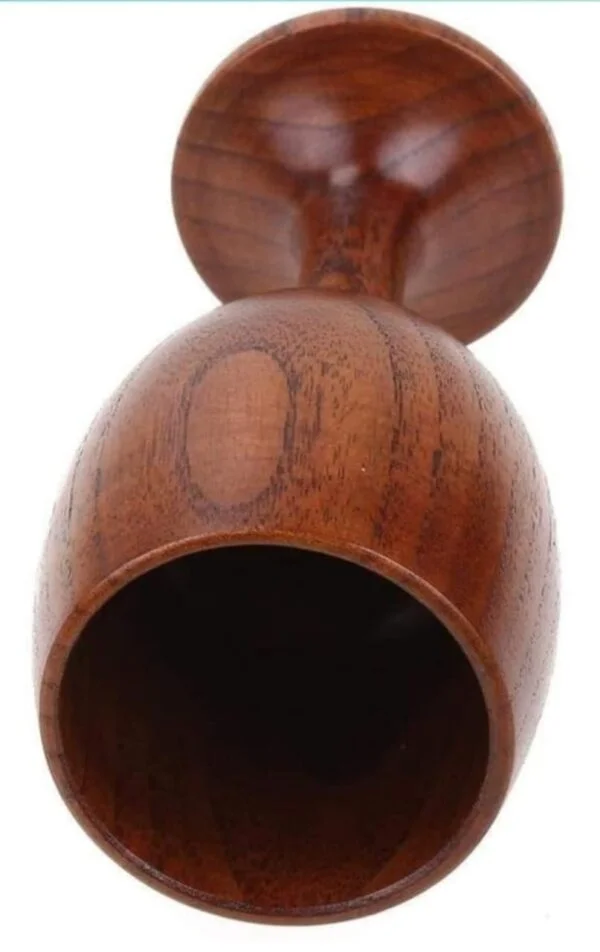 Handmade Wooden Wine Glasses Set of 2 (90ml) – Rustic Long Stem Goblet for Home & Gifting