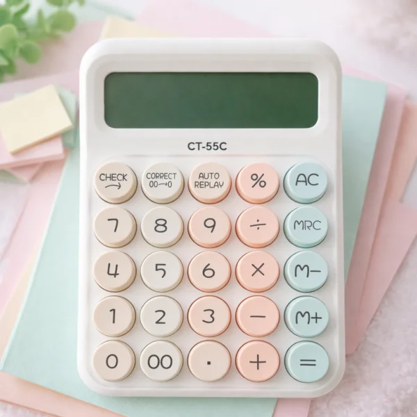 Creative Colorful Candy-Colored Calculator – Cute Pastel Desktop Calculator with Big Buttons (CT-55C) | Dealgen
